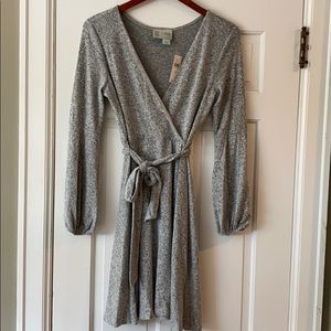 Anthropologie fleece wrap dress